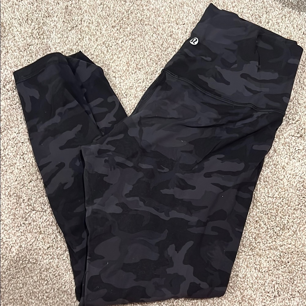 Lululemon Athletica Black Camo Leggings